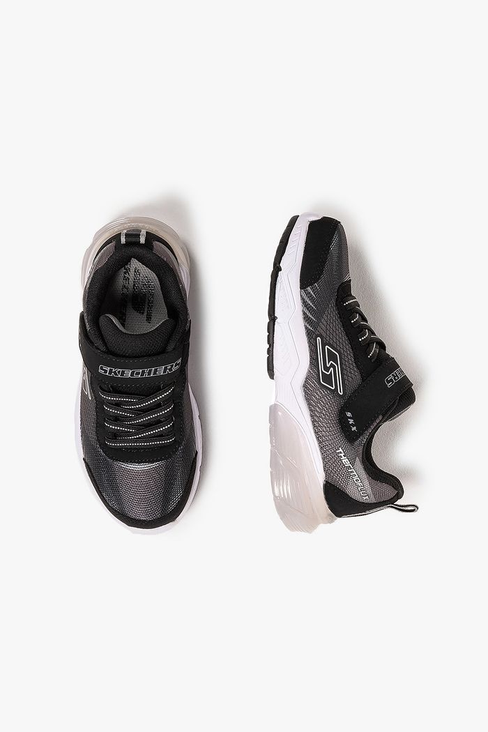 black and silver skechers