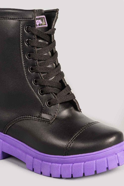 Bota Coturno Tratorada Cano Curto Menina Infantil Colors