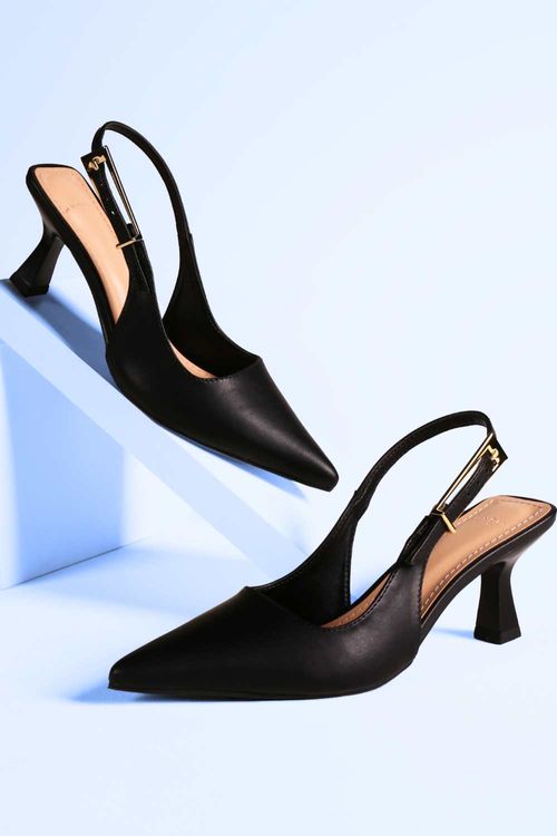 Sapato Feminino Slingback Salto Alto Mundial Joane