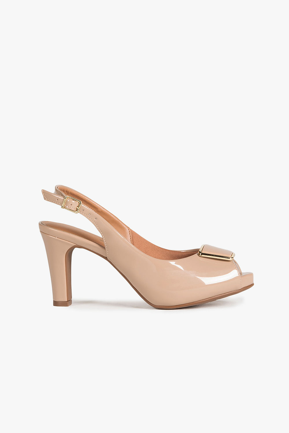 Sapato Feminino Slingback Peep Toe Vizzano Walentine - BEGE