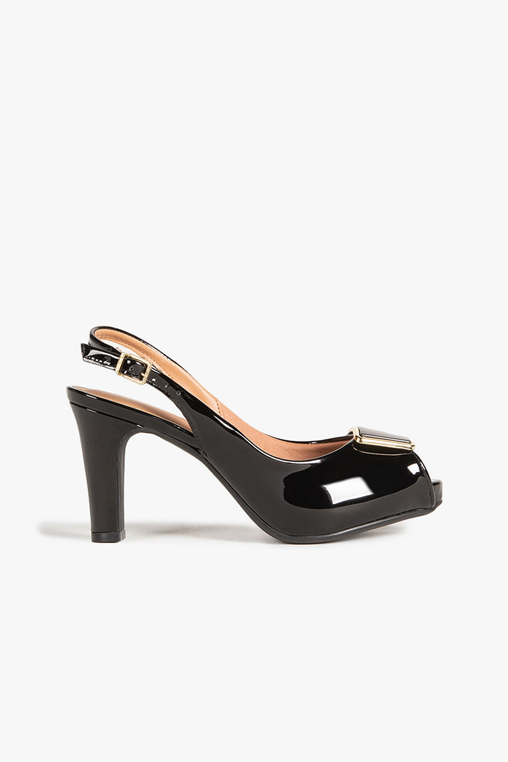 Sapato Feminino Slingback Peep Toe Vizzano Walentine - PRETO