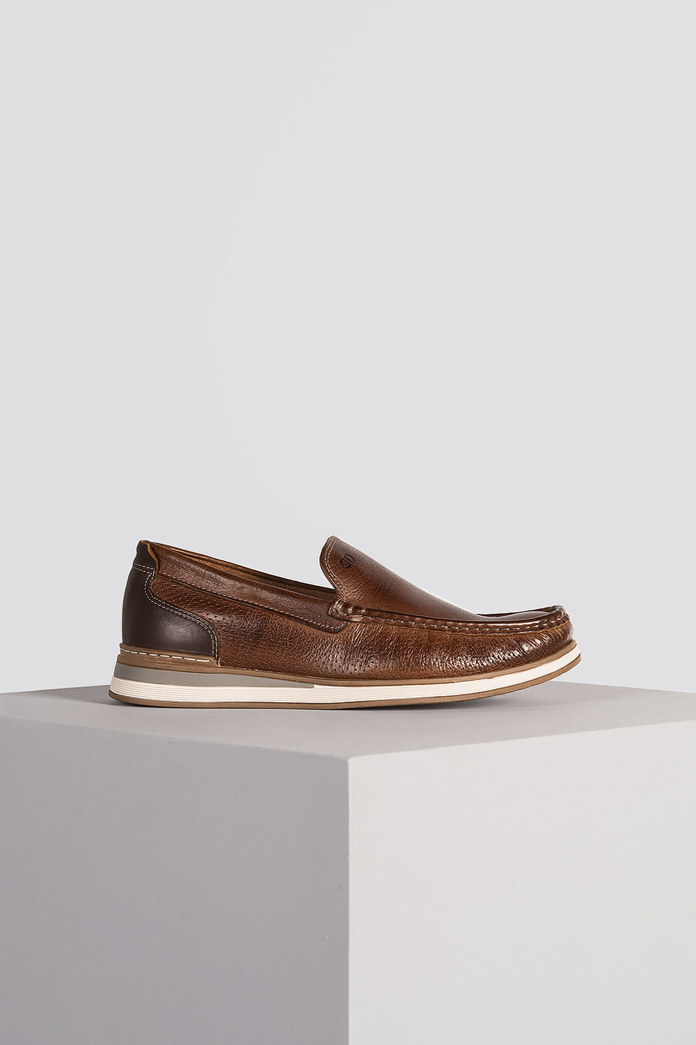 Sapato Masculino Mocassim Denim Flow Democrata - NB TABACO