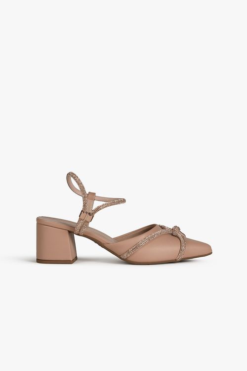 Sapato Feminino Slingback Salto Médio Mundial Laise