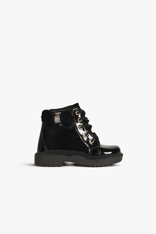 Bota Baby Infantil Coturno Cano Curto Doce Menina Luara