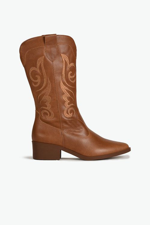 Bota Texana Feminina Cano Médio Mundial Thaila