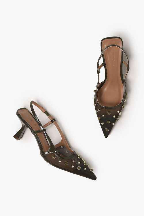 Sapato Feminino Slingback Salto Alto Mundial Geovanna