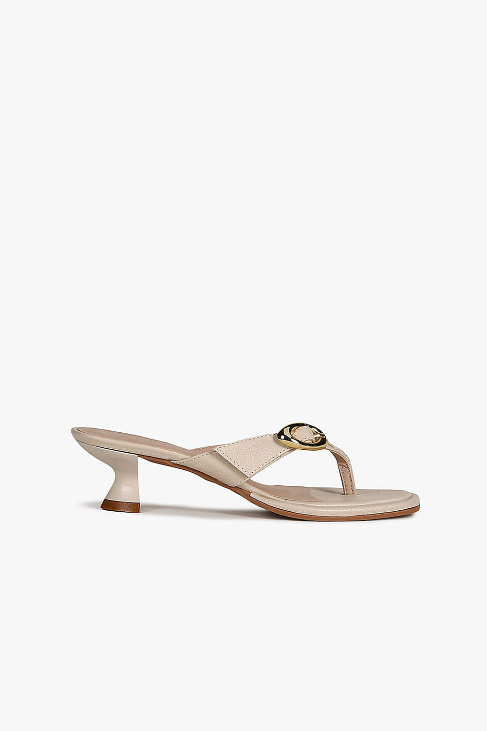 Tamanco Feminino Salto Médio Mundial Atalia - OFF WHITE