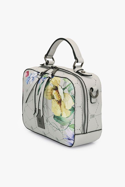 Bolsa Média Transversal Feminina Wj Monograma Floral