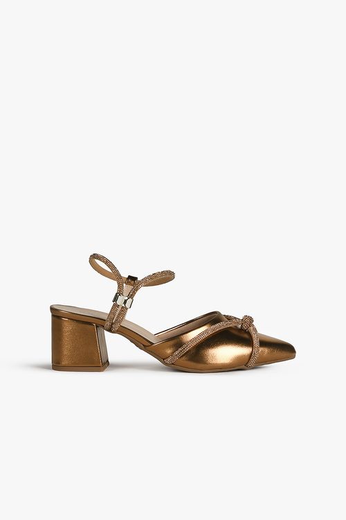 Sapato Feminino Slingback Salto Médio Mundial Laise
